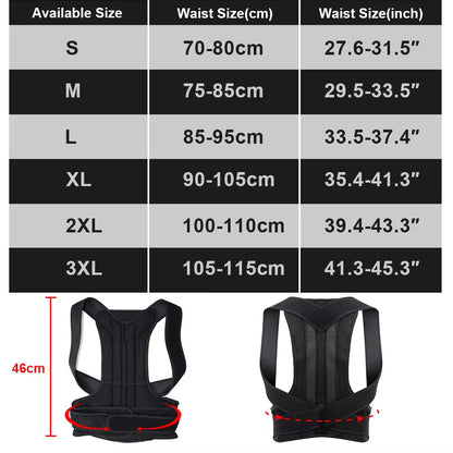 Back Brace Posture Corrector for Women and Men, Shoulder Straightener, Adjustable Full Back Support for Upper and Lower Back